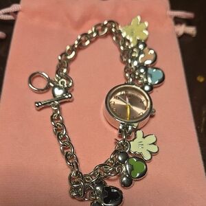 Disney Silver Charm Bracelet with Watch